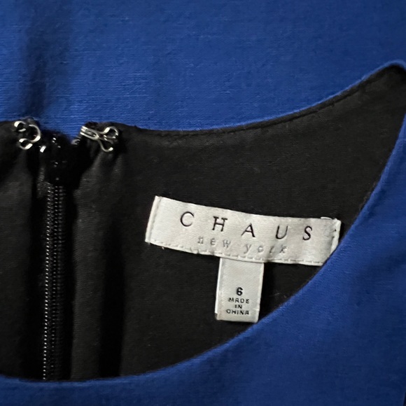 New Chaus Ponte Color-block 3/4 Sleeves Blue and Black Midi Dress 6 - Picture 8 of 9